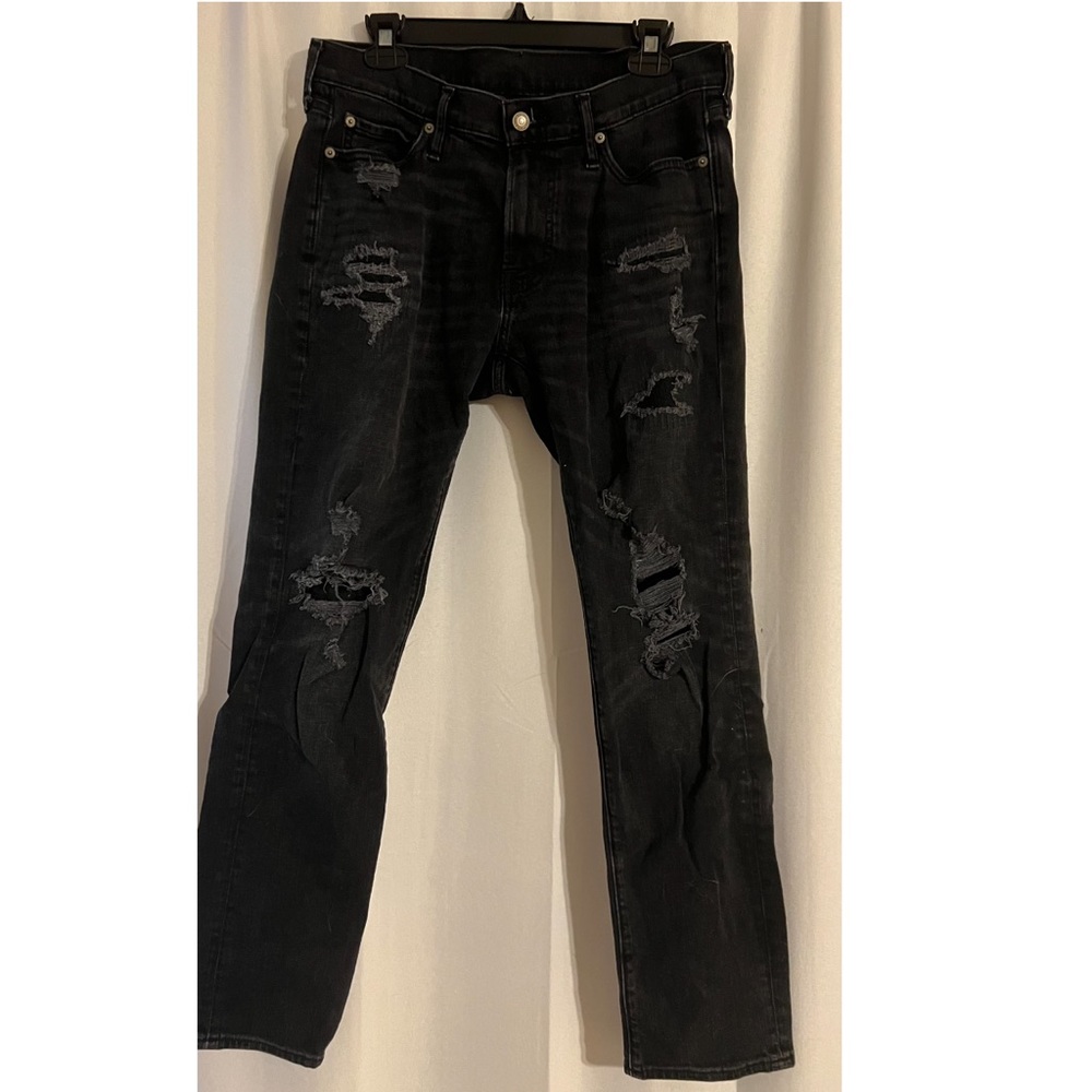Distressed black jeans